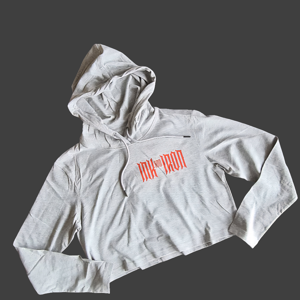 CROPPED HOODIE FORGED IN PAIN - QUARRY GREY