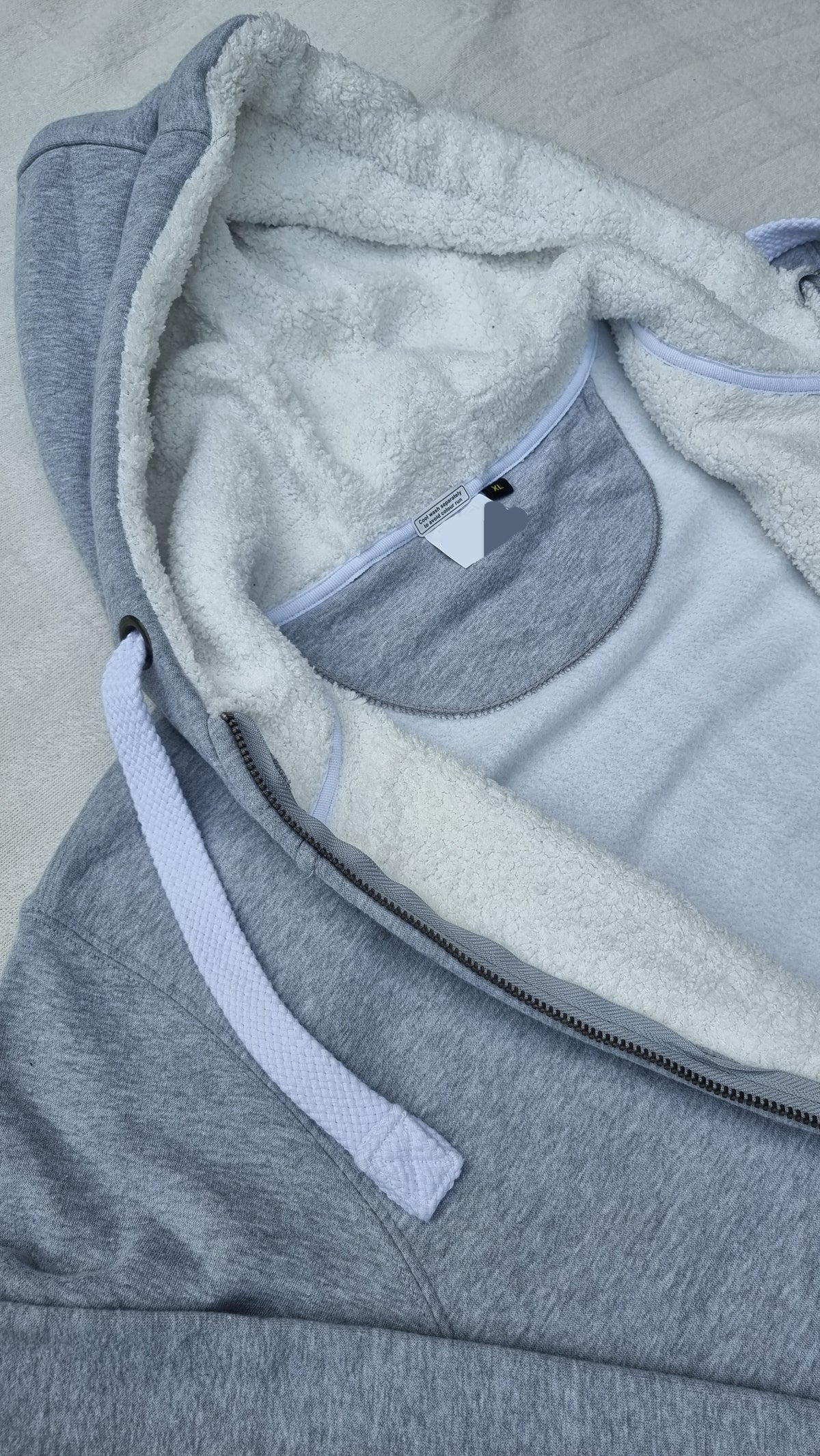 "FORGED IN PAIN" - Ultimate Sherpa Grey Zip Hoodie