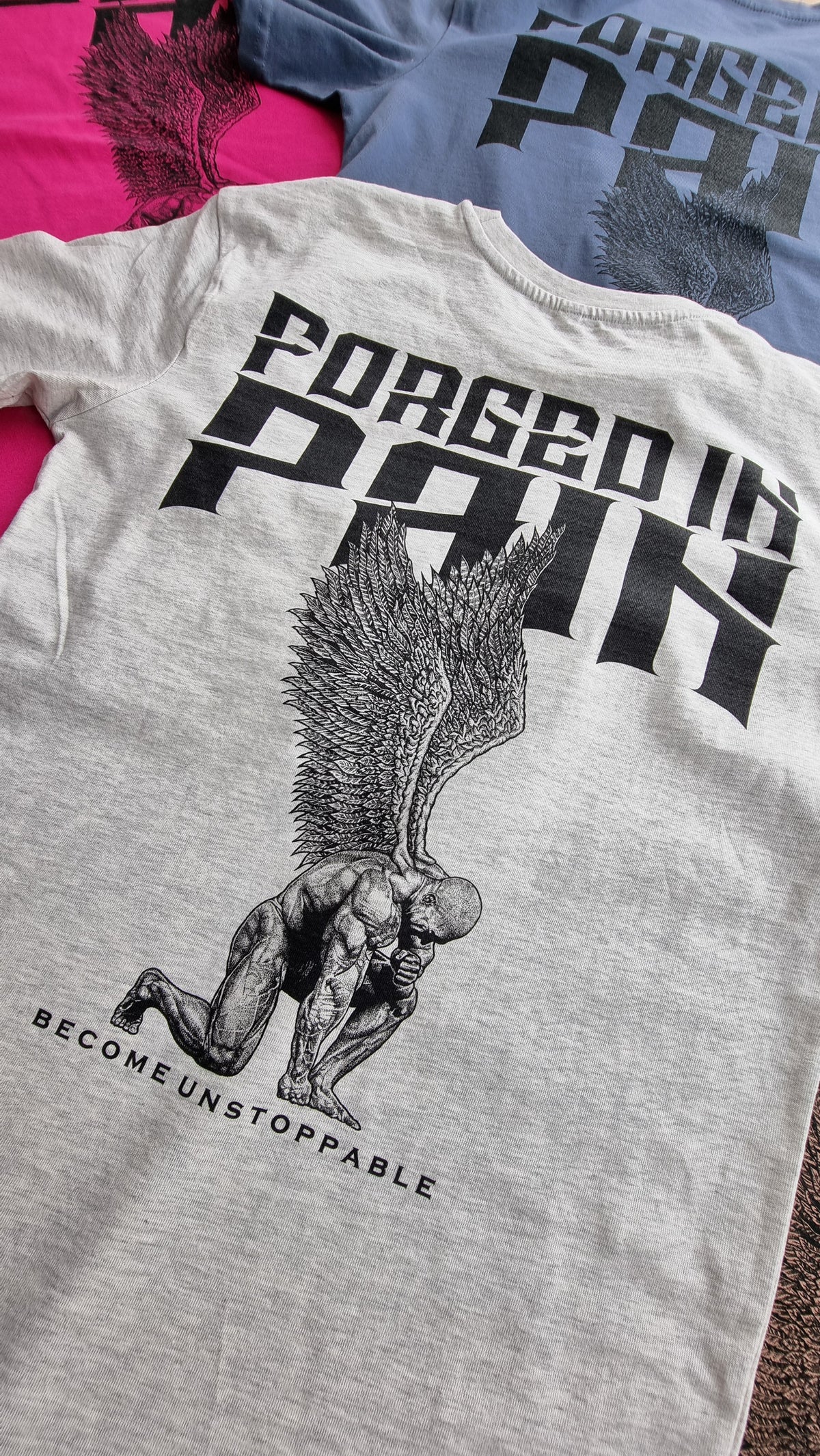 "FORGED IN PAIN" - OVERSIZE Grey T-Shirt
