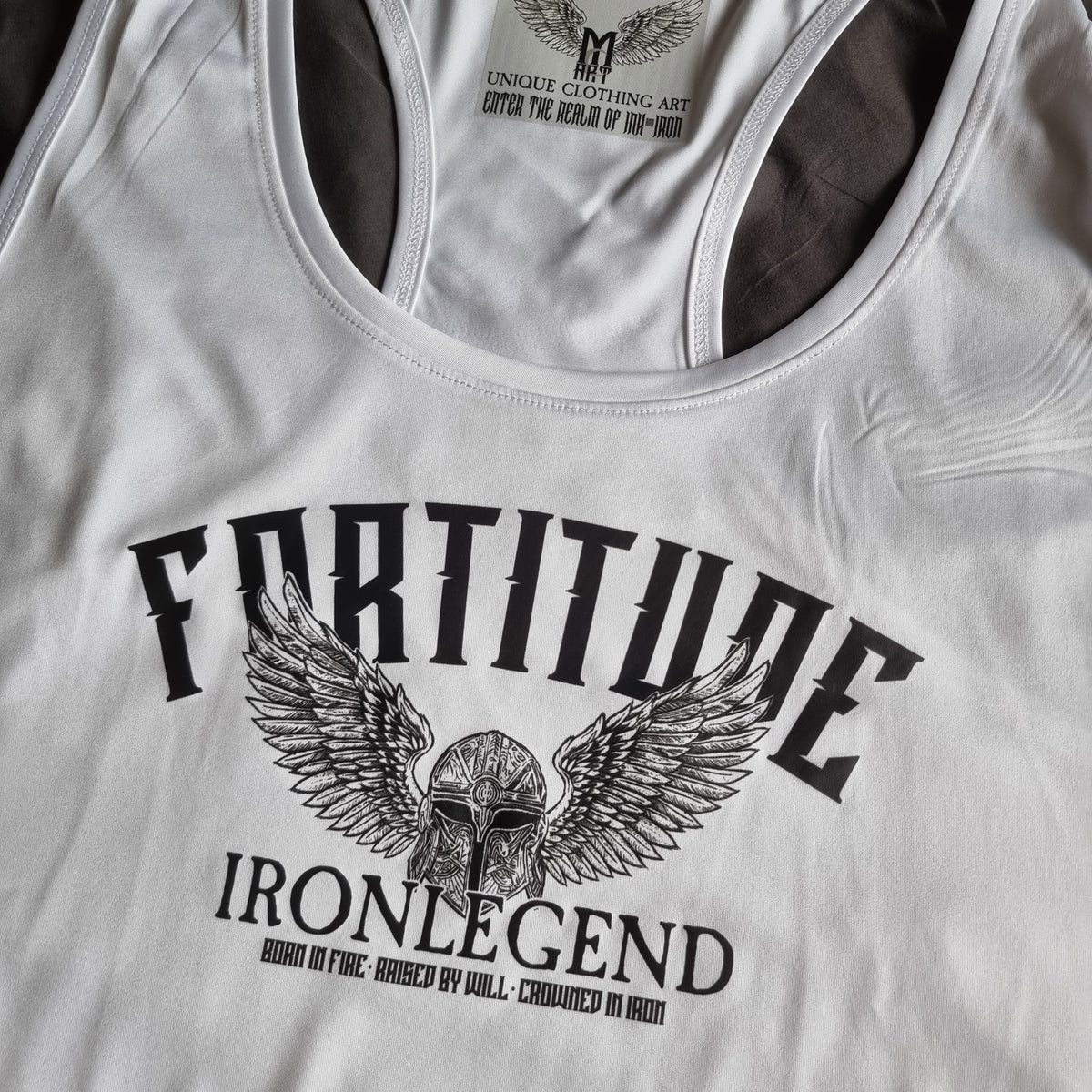 IRONLEGEND MENS GYM WHITE FORTITUDE VEST