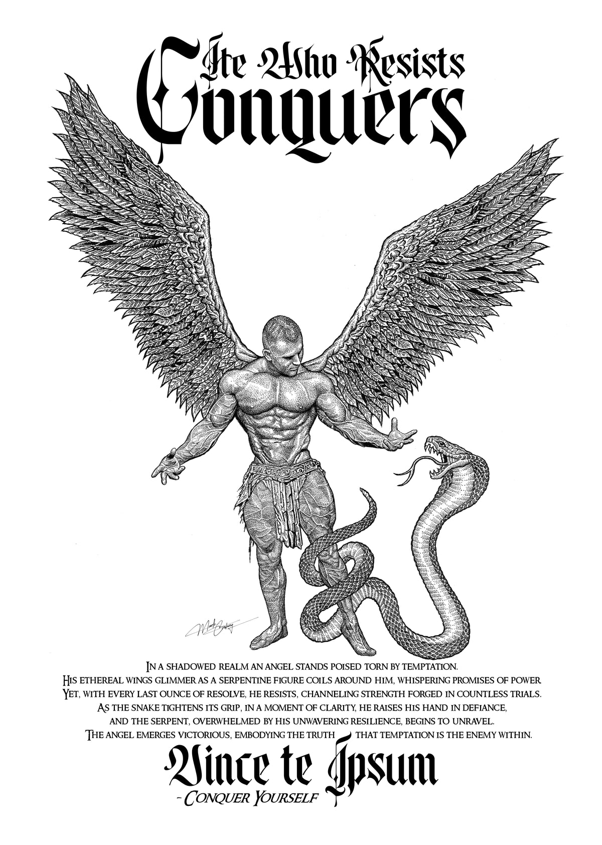 He Who Resists Conquers - High Quality Art Print