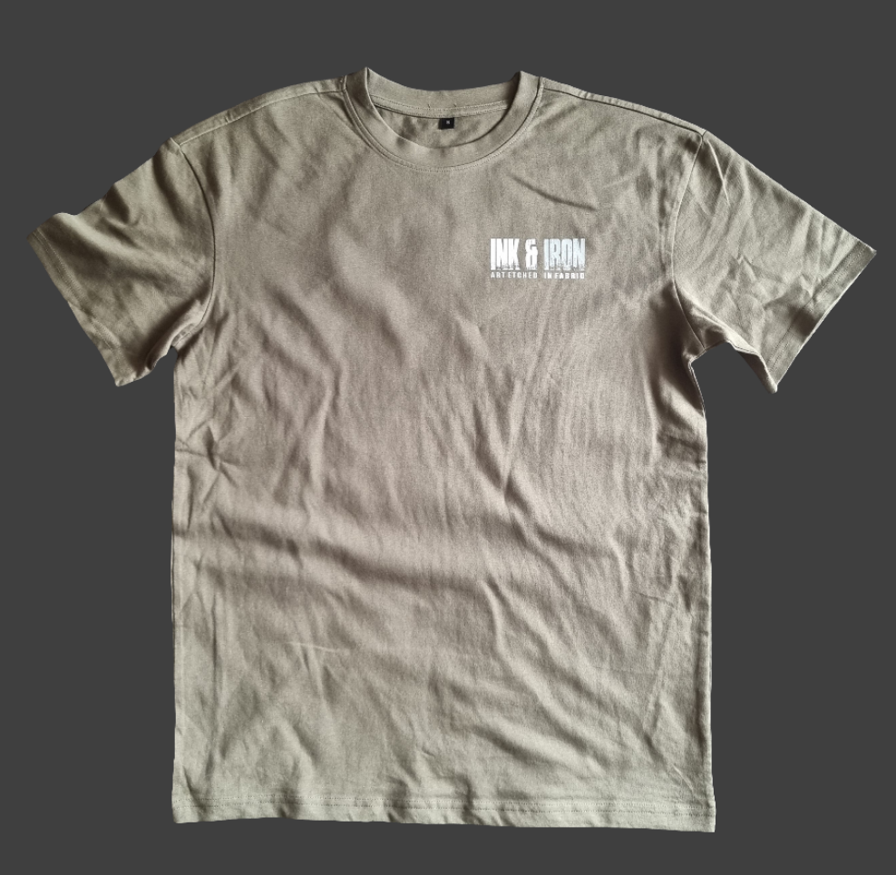 SOPRO OVERSIZE OLIVE T-SHIRT Never Give Up