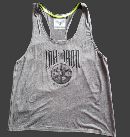 INK & IRON SHIELD MENS GREY GYM VEST