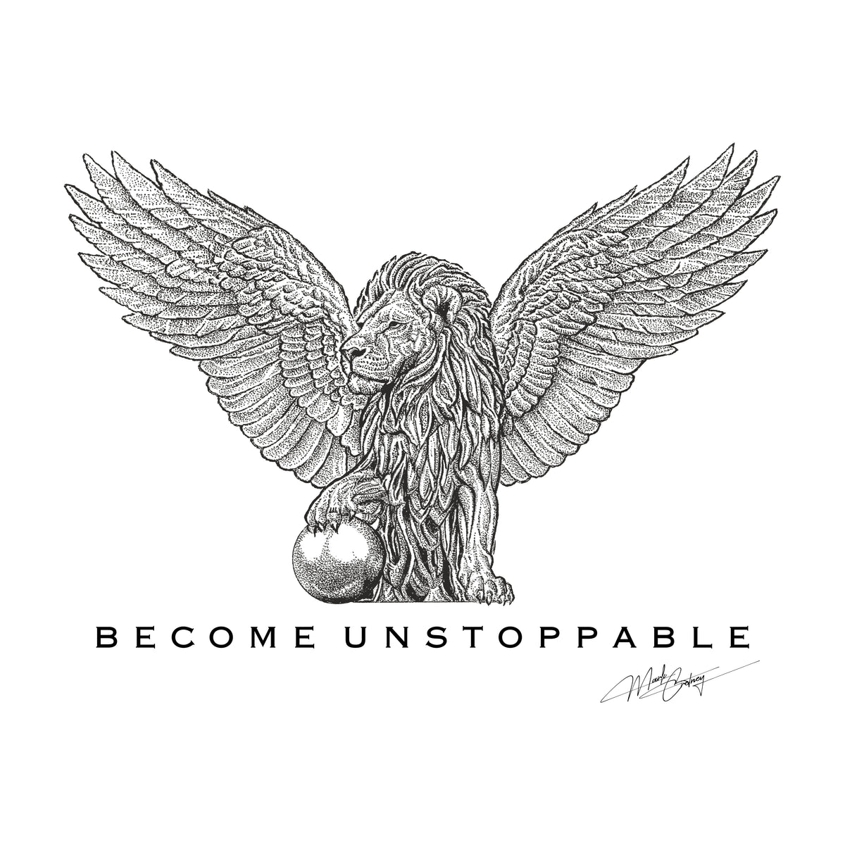 Seraph Lion - BECOME UNSTOPPABLE High Quality Art Print