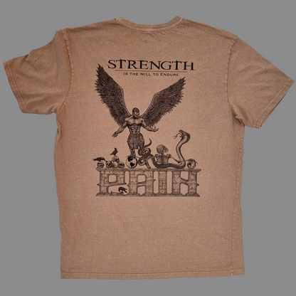 "STRENGTH" - Unique OVERSIZE Acid Wash Sandstone T-Shirt