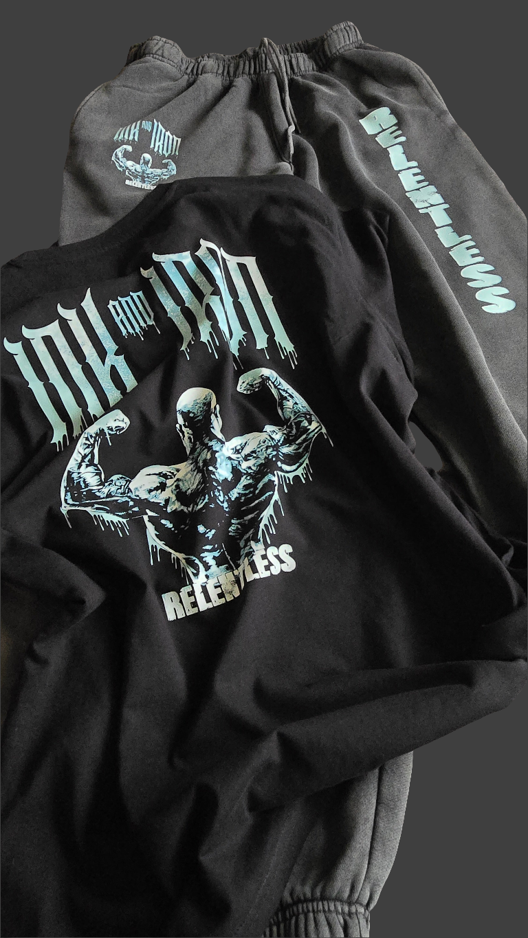 ICE BLUE | RELENTLESS BUNDLE – Oversize Tee & Vintage Heavy Joggers