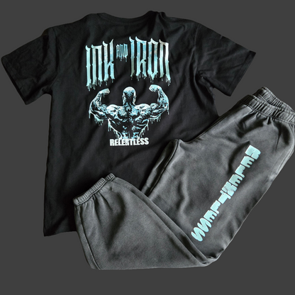ICE BLUE | RELENTLESS BUNDLE – Oversize Tee & Vintage Heavy Joggers