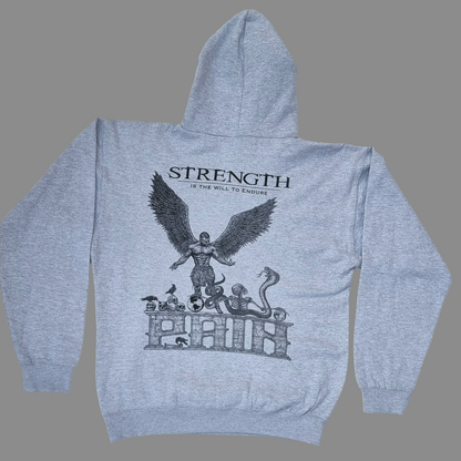 "STRENGTH" - Leisure/Gym Hoodie Grey