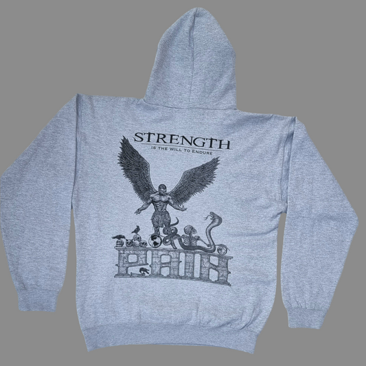 "STRENGTH" - Leisure/Gym Hoodie Grey