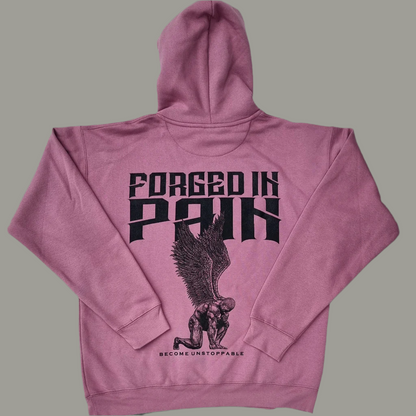 "FORGED IN PAIN" - Premium Mulberry Hoodie