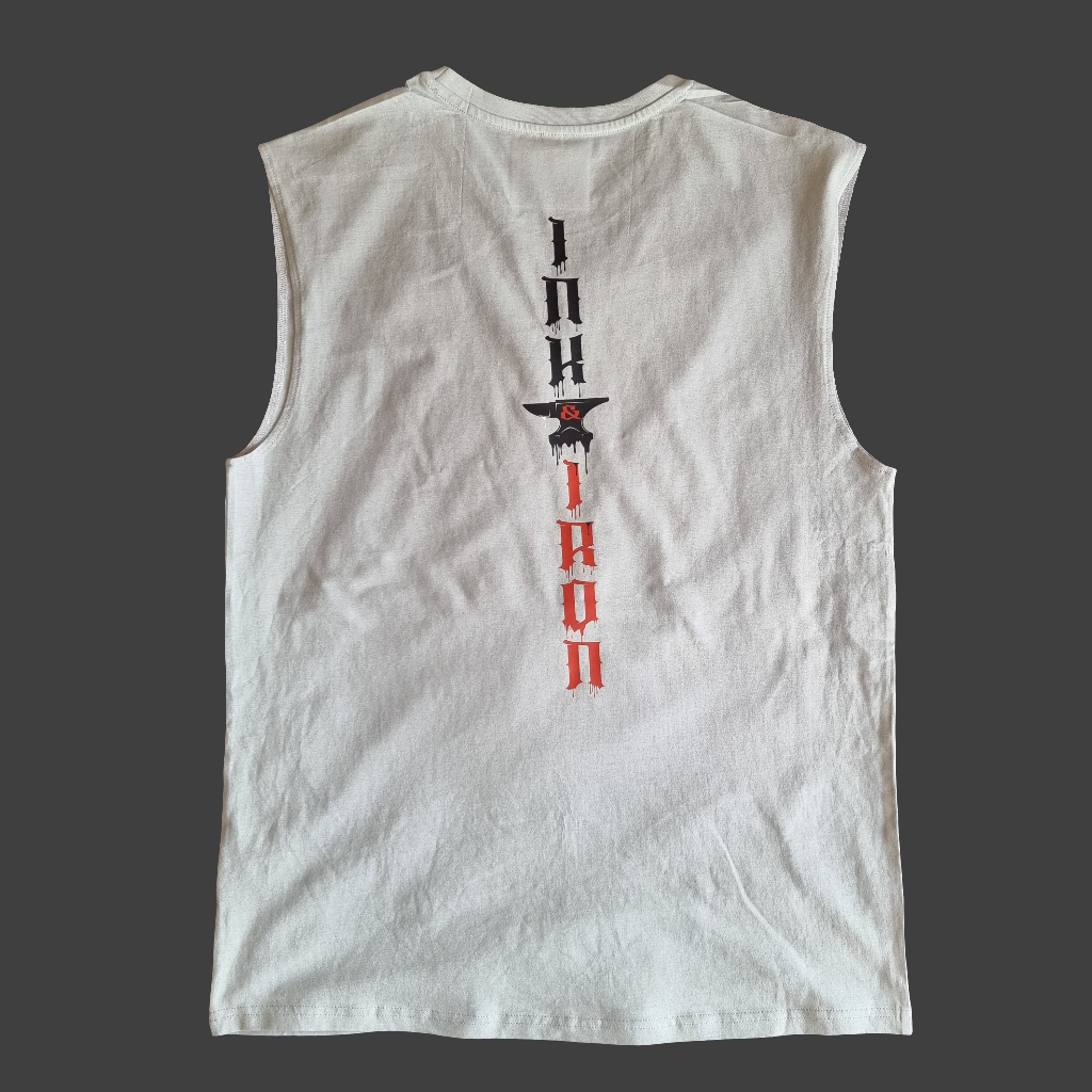 SLEEVELESS IRON SPINE TEE - Rhino Grey