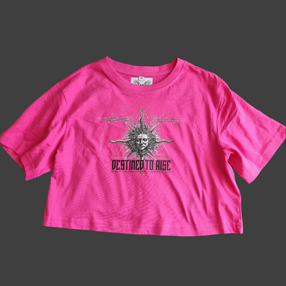 ASHES TO IRON WOMENS HOT PINK CROP T-SHIRT