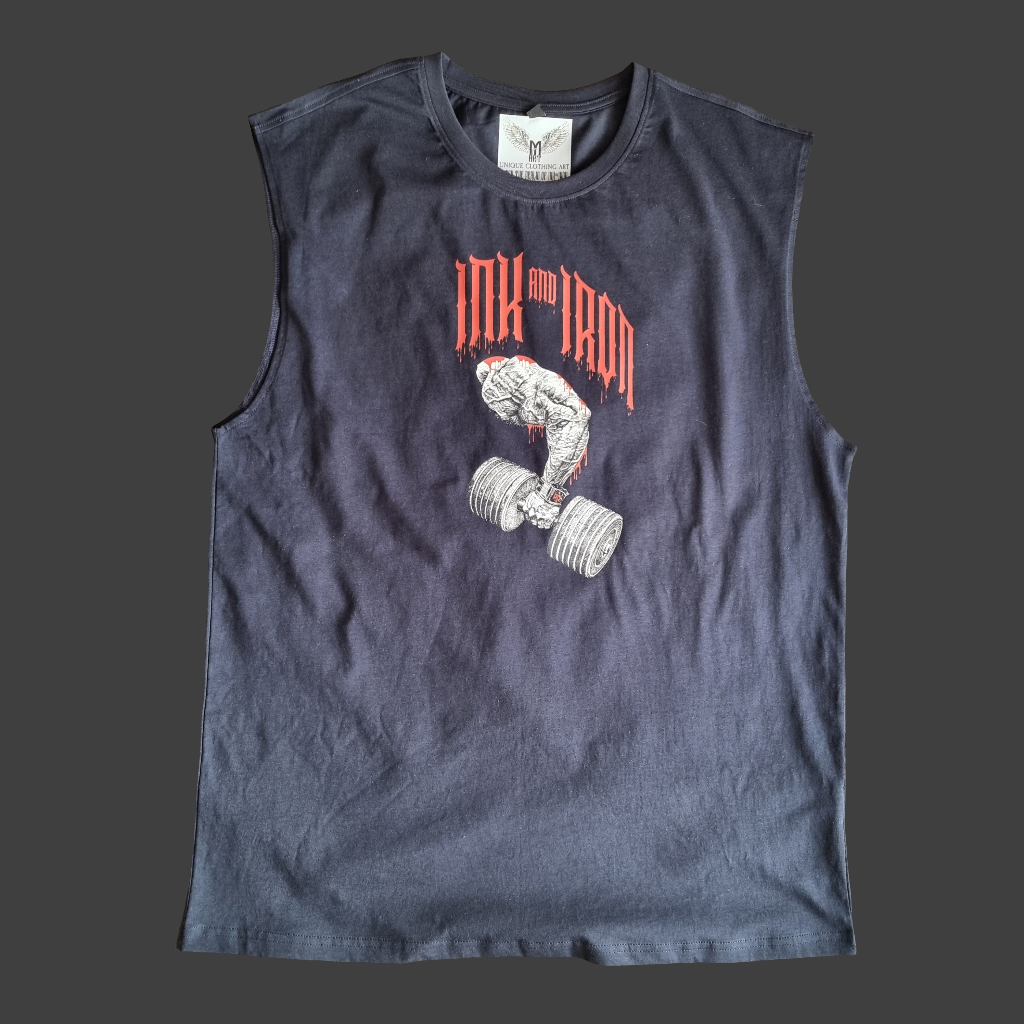 SLEEVELESS IRON SPINE TEE - Twilight Navy