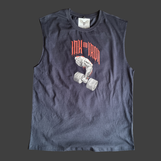 SLEEVELESS IRON SPINE TEE - Twilight Navy