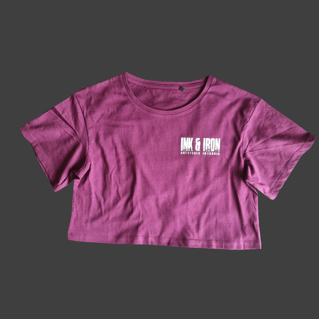 SOPRO OVERSIZE CROP T-SHIRT MULBERRY Never Give Up