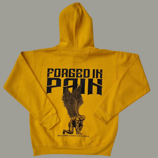 Mustard "FORGED IN PAIN" - Premium Hoodie