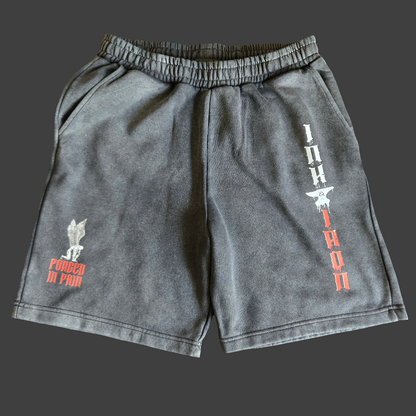 VINTAGE HEAVY SHORTS FORGED IN PAIN - ASH BLACK