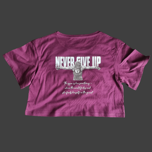 SOPRO OVERSIZE CROP T-SHIRT MULBERRY Never Give Up