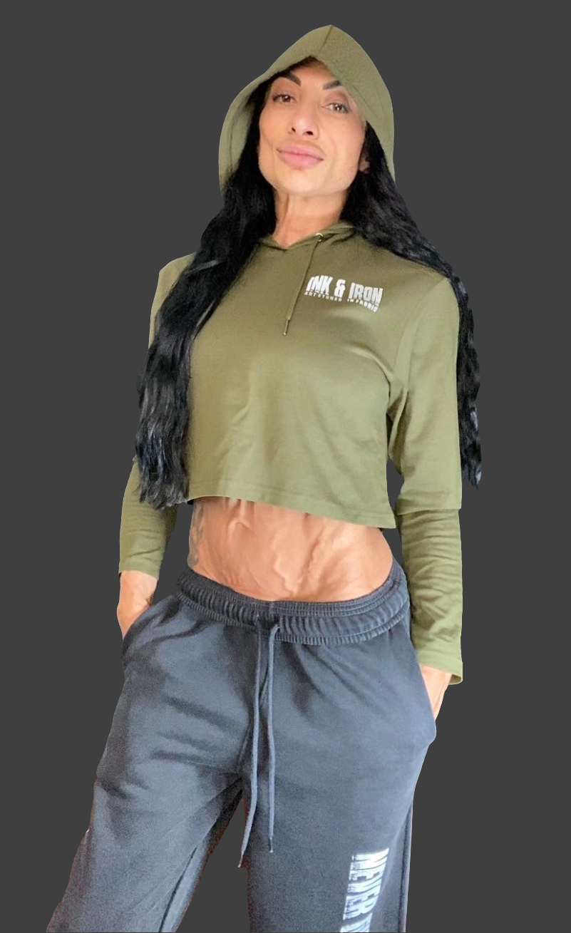 SOPRO CROP HOODIE OLIVE
