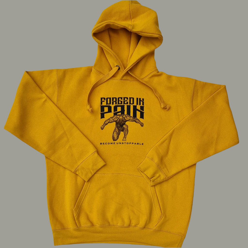 Mustard "FORGED IN PAIN" - Premium Hoodie