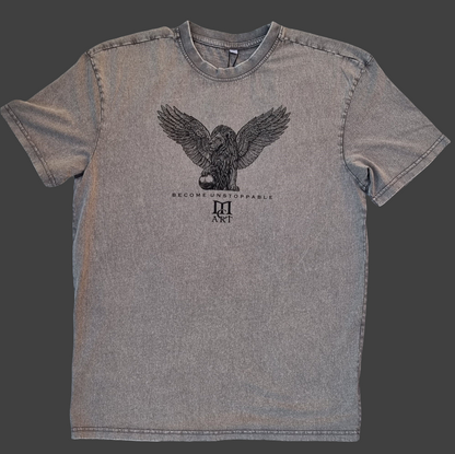 "STRENGTH" - Unique OVERSIZE Acid Wash Granite T-Shirt
