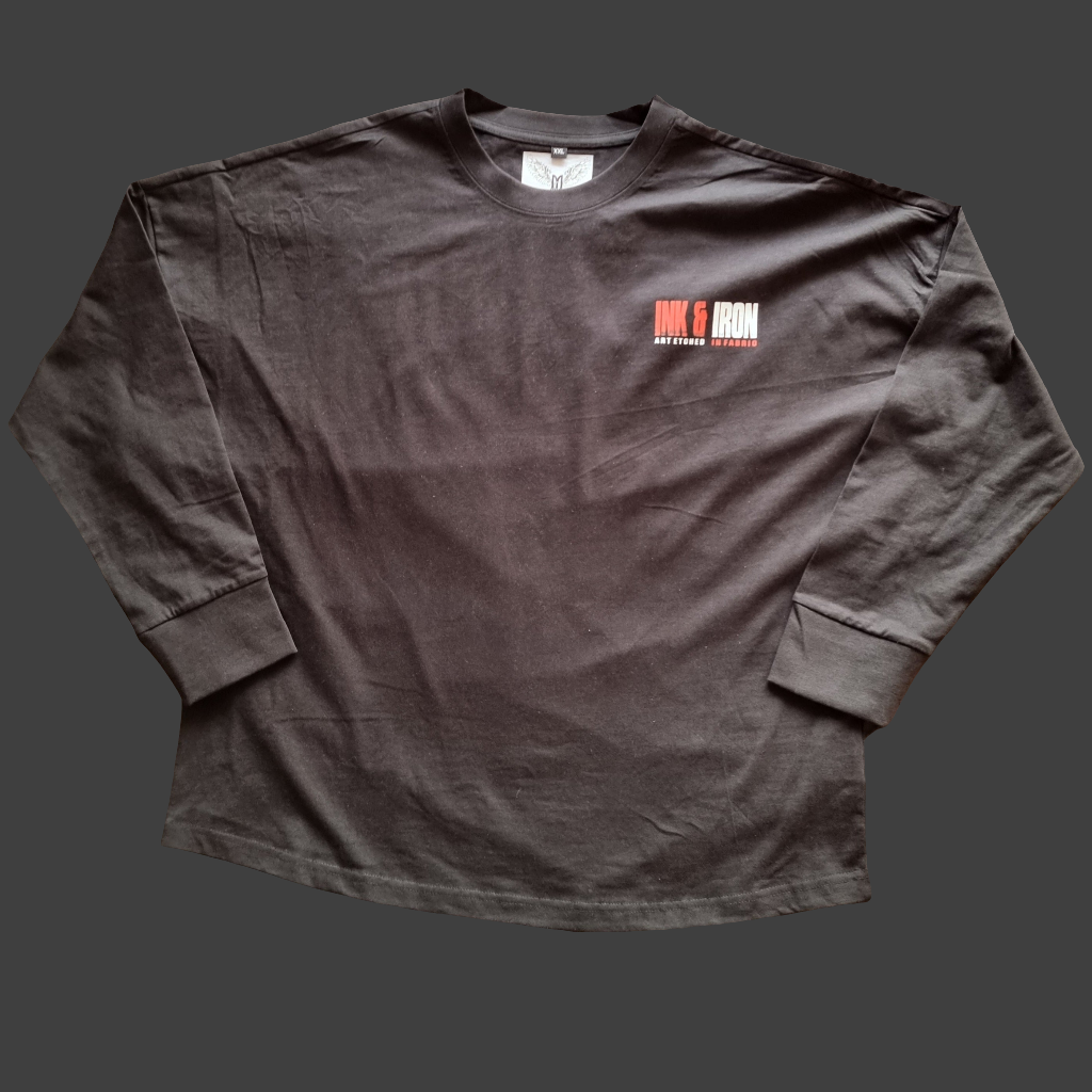 LONG SLEEVE RELENTLESS OVERSIZE TEE - BLACK