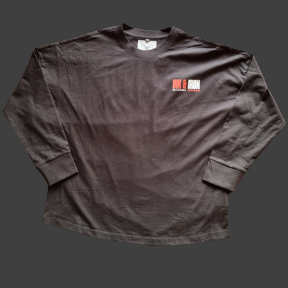 LONG SLEEVE RELENTLESS OVERSIZE TEE - BLACK