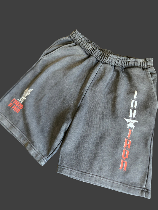 VINTAGE HEAVY SHORTS FORGED IN PAIN - ASH BLACK