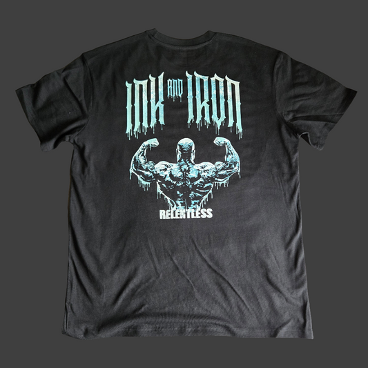ICE BLUE | RELENTLESS OVERSIZE BLACK T-SHIRT
