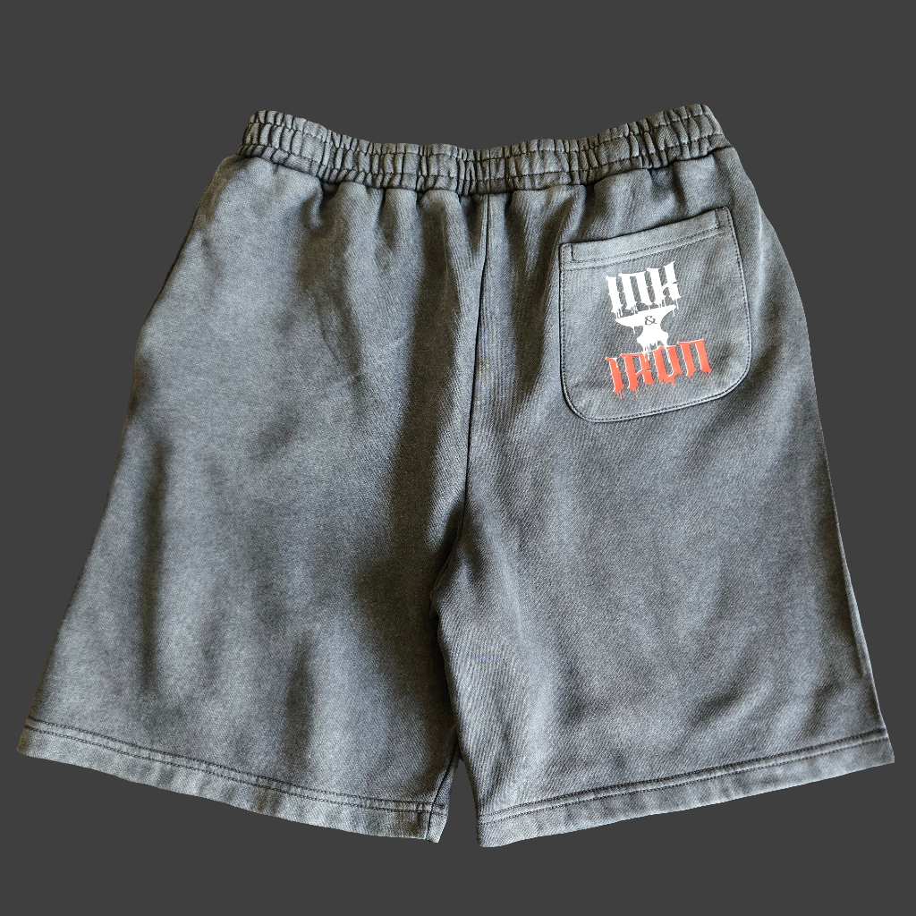 VINTAGE HEAVY SHORTS FORGED IN PAIN - ASH BLACK