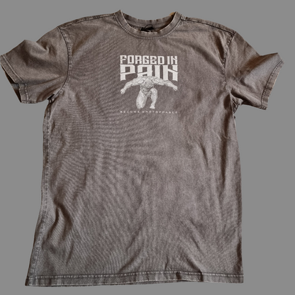 Granite Acid Wash "FORGED IN PAIN" - Unique OVERSIZE T-Shirt