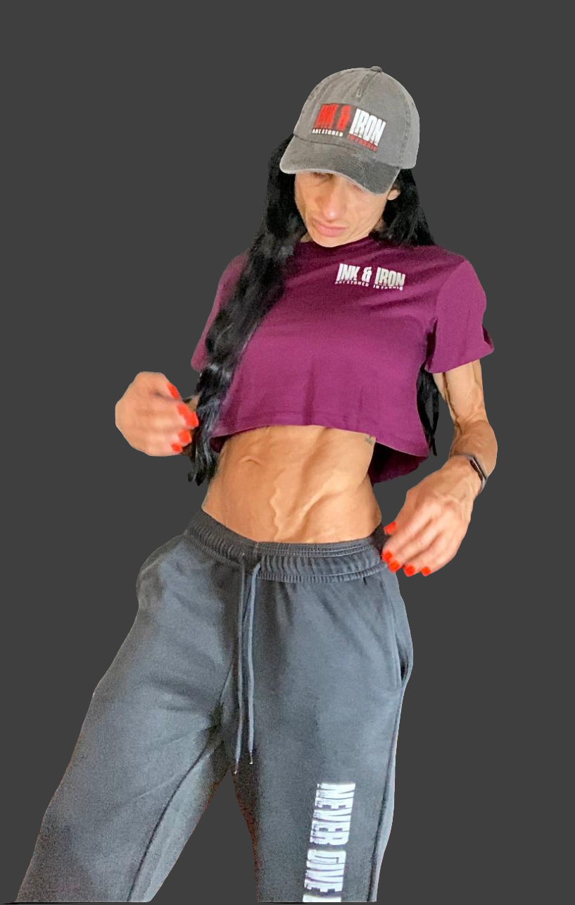 SOPRO OVERSIZE CROP T-SHIRT MULBERRY Never Give Up