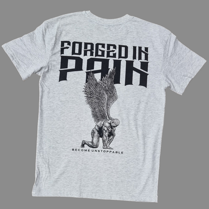 "FORGED IN PAIN" - OVERSIZE Grey T-Shirt
