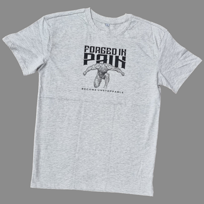 "FORGED IN PAIN" - OVERSIZE Grey T-Shirt