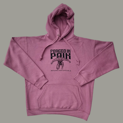 "FORGED IN PAIN" - Premium Mulberry Hoodie
