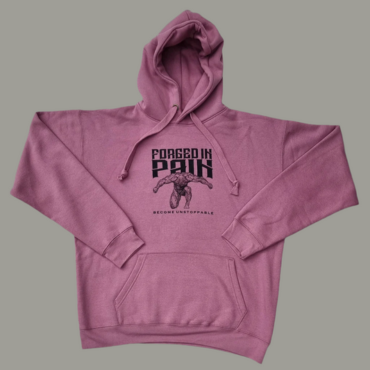 "FORGED IN PAIN" - Premium Mulberry Hoodie