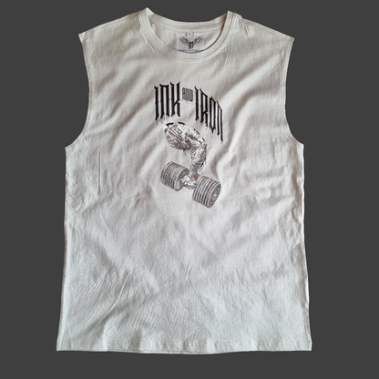 SLEEVELESS IRON SPINE TEE - Rhino Grey