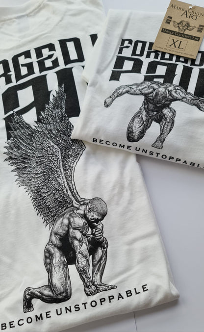 "FORGED IN PAIN" - OG White Standard Fit T-Shirt