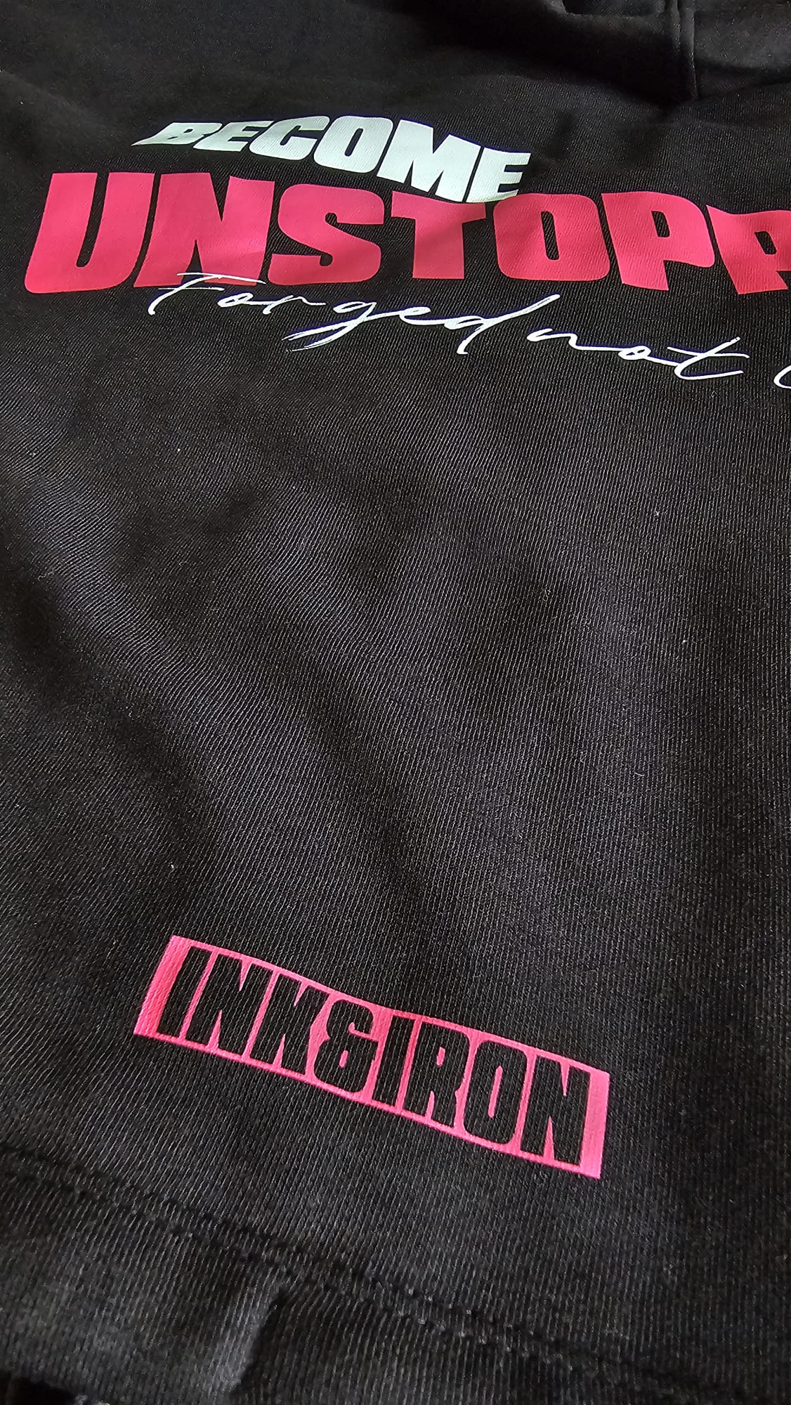 ZIP CROP HOODIE "FORGED NOT GIVEN"
