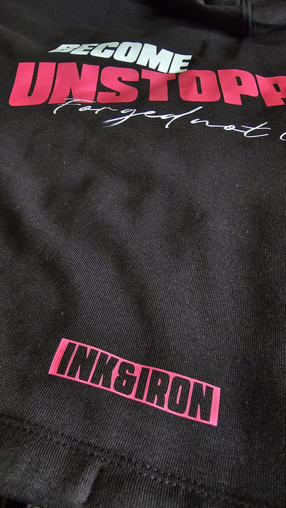 ZIP CROP HOODIE "FORGED NOT GIVEN"