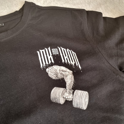 INK & IRON WHITE RELENTLESS OVERSIZE BLACK T-SHIRT