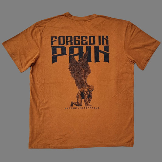 "FORGED IN PAIN" - OVERSIZE Toffee T-Shirt