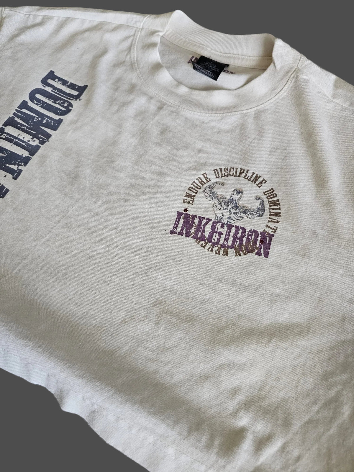 VINTAGE WASH CHALK CROP TEE - IRON NEVER LIES