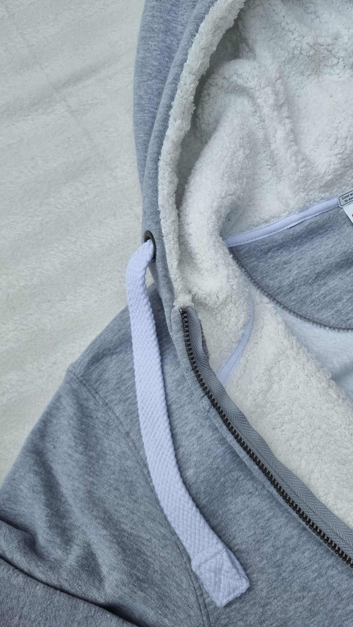 "FORGED IN PAIN" - Ultimate Sherpa Grey Zip Hoodie