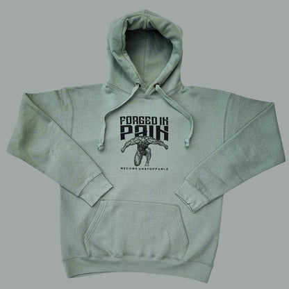 "FORGED IN PAIN" - Premium Sage Hoodie