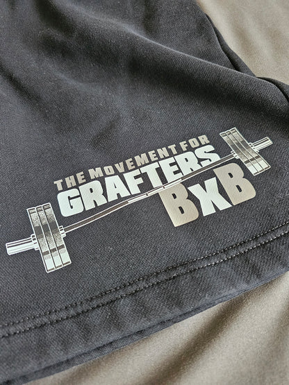 BXB Black Heavy Sweatshorts “Movement for Grafters”