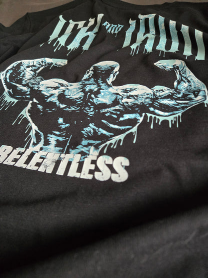 ICE BLUE | RELENTLESS OVERSIZE BLACK T-SHIRT