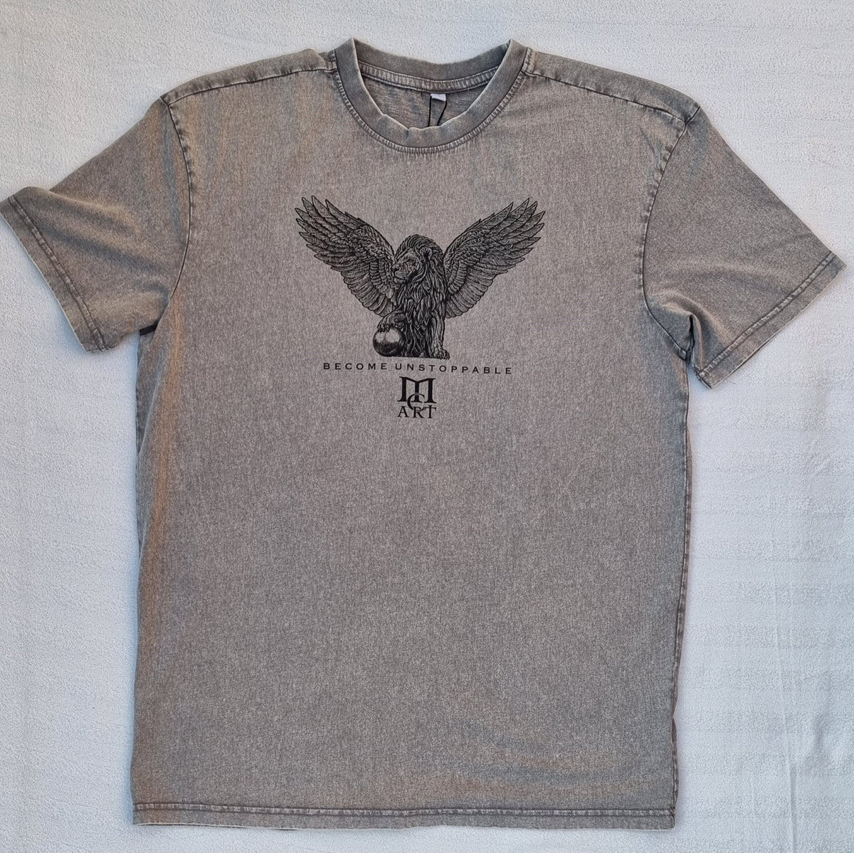 "STRENGTH" - Unique OVERSIZE Acid Wash Granite T-Shirt