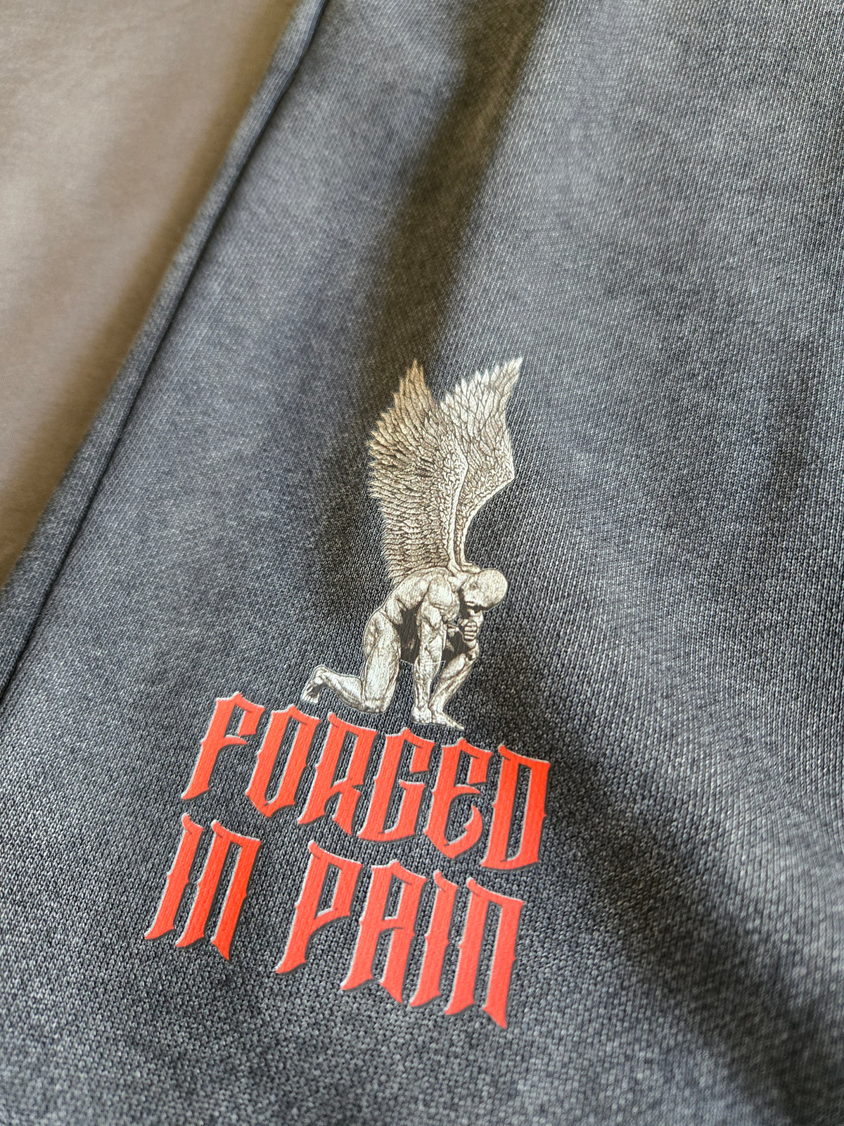 VINTAGE HEAVY SHORTS FORGED IN PAIN - ASH BLACK