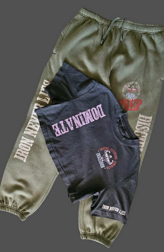 IRON NEVER LIES - VINTAGE CROP TEE & JOGGER